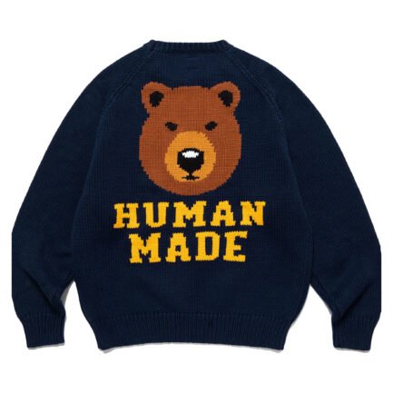 Human Made Bear Raglan Knit Sweater Blue