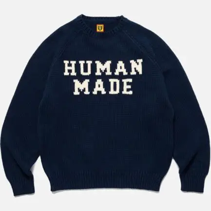 Human Made Bear Raglan Knit Sweater Blue